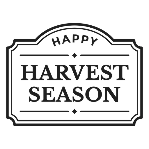 Happy harvest season filled stroke badge PNG Design