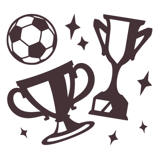 Objetos emblemáticos da Copa do Mundo de Futebol Desenho PNG