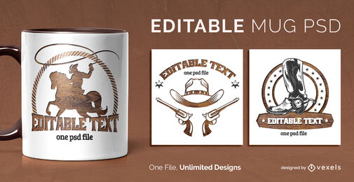 Plantilla de taza de elementos de vaquero escalable