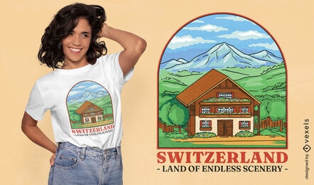 Switzerland cabin in nature t-shirt design