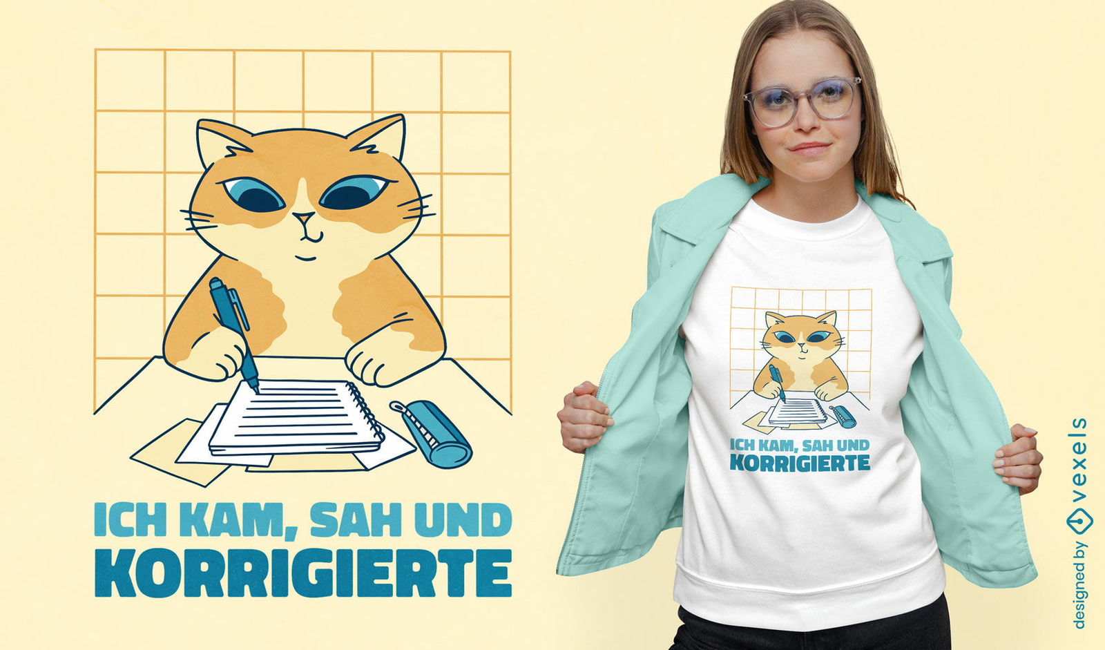 Design de camiseta com citação de escrita de gato