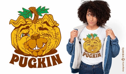 Pumpkin pug pugkin t-shirt design