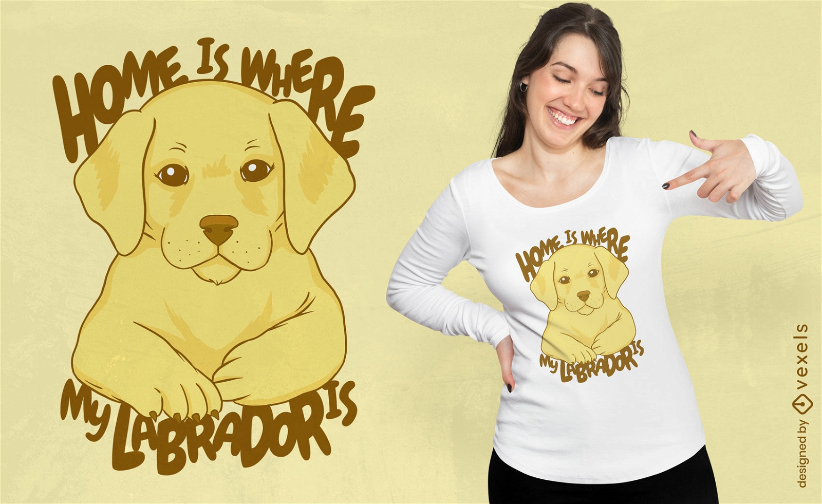 Design de camiseta de cachorrinho de cachorro labrador fofo