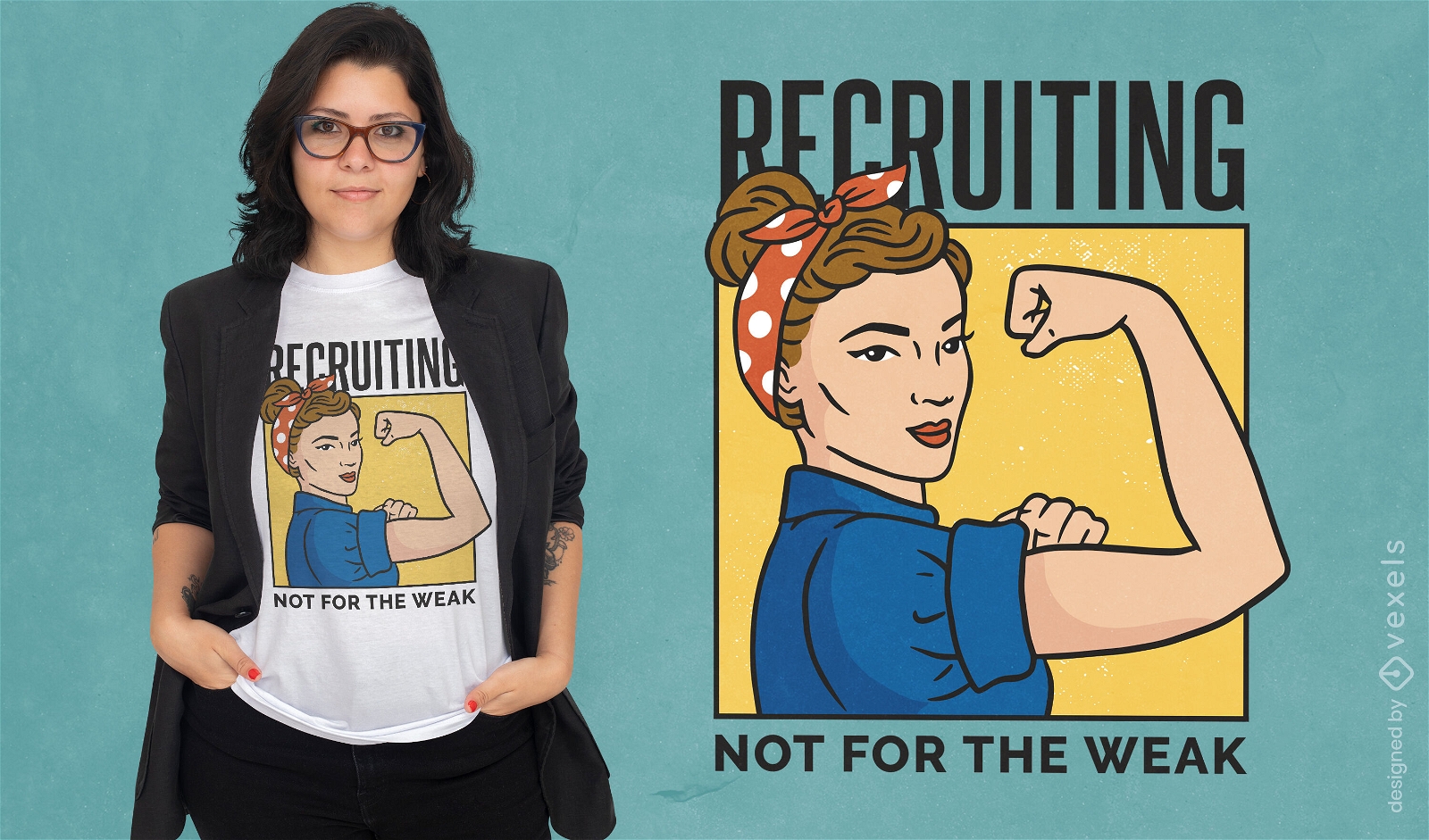Starke Frau feministische Ikone T-Shirt-Design