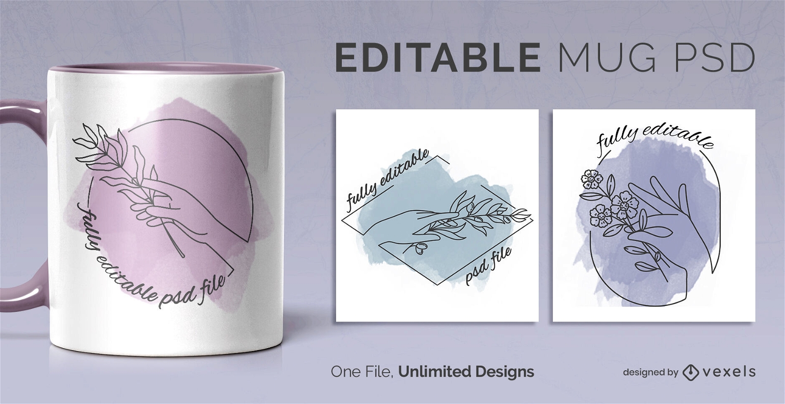 Minimalist nature scalable mug template