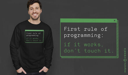 Programando design de camiseta de tela de computador