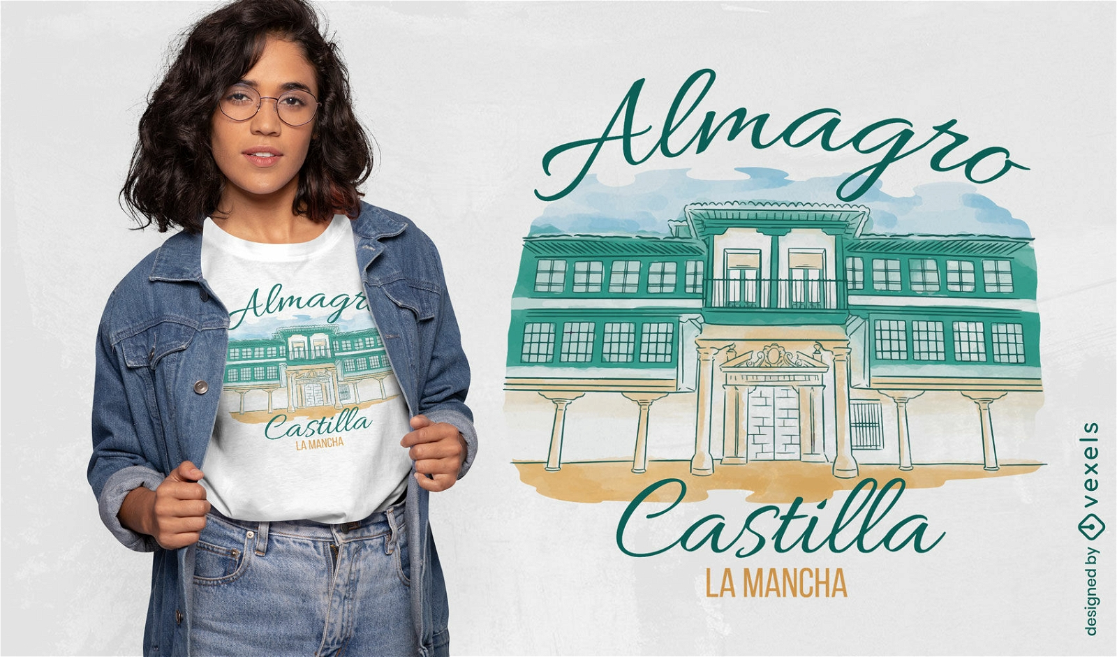 Design de camiseta de construção da cidade de Almagro