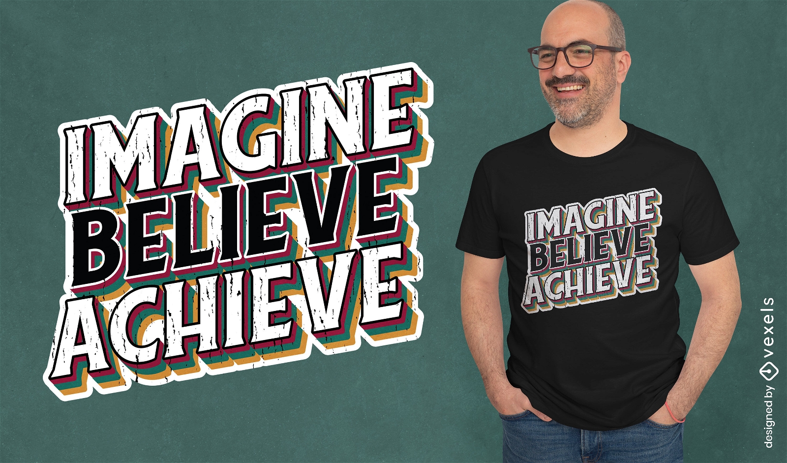 Acredite no design de camiseta com citação motivacional