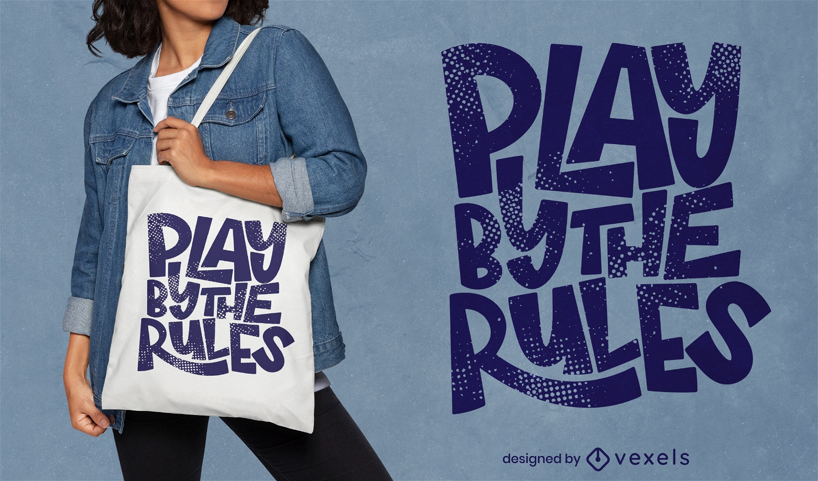 Play by the rules tote bag design