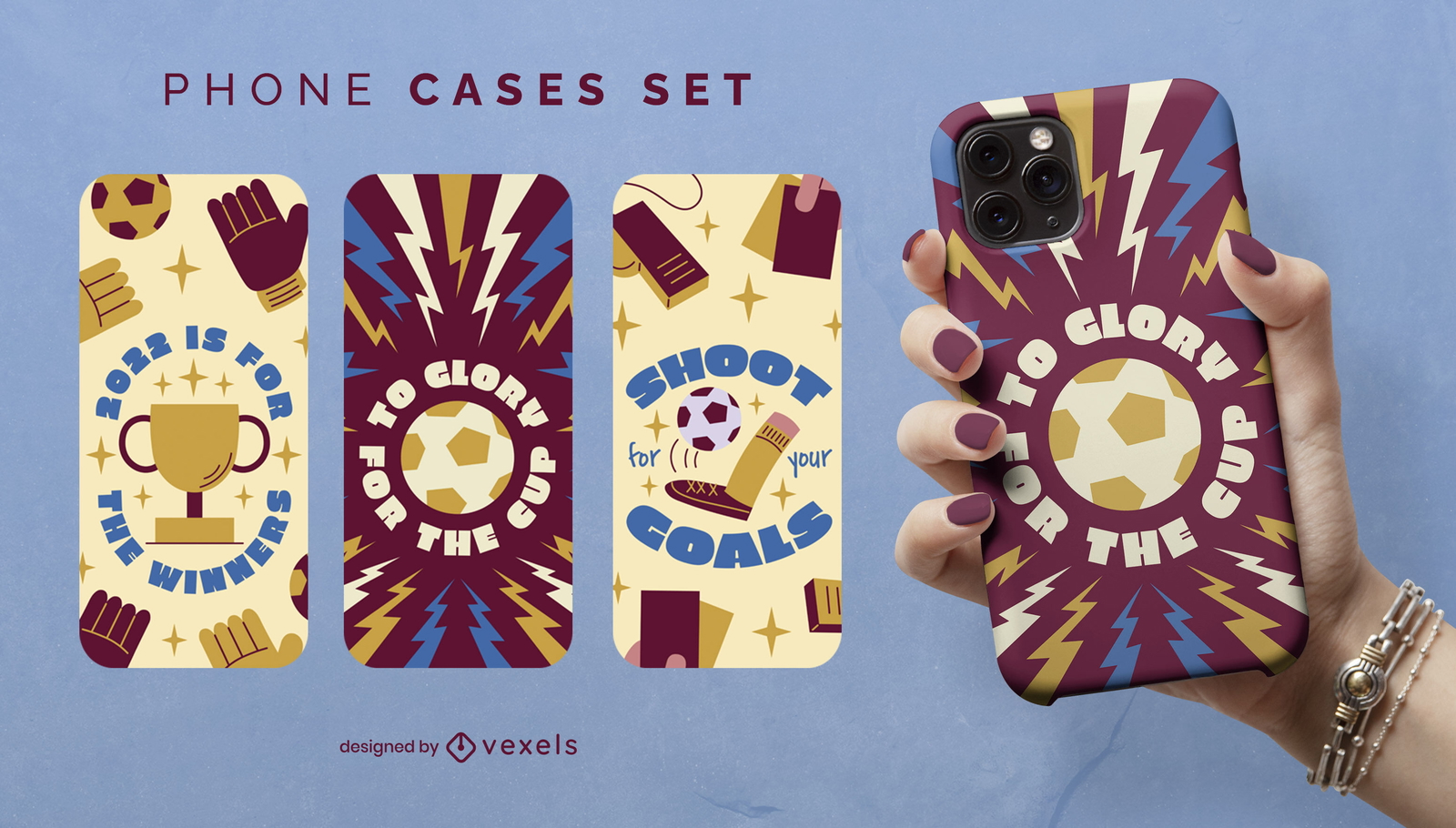 Conjunto de fundas de teléfono con citas de fútbol