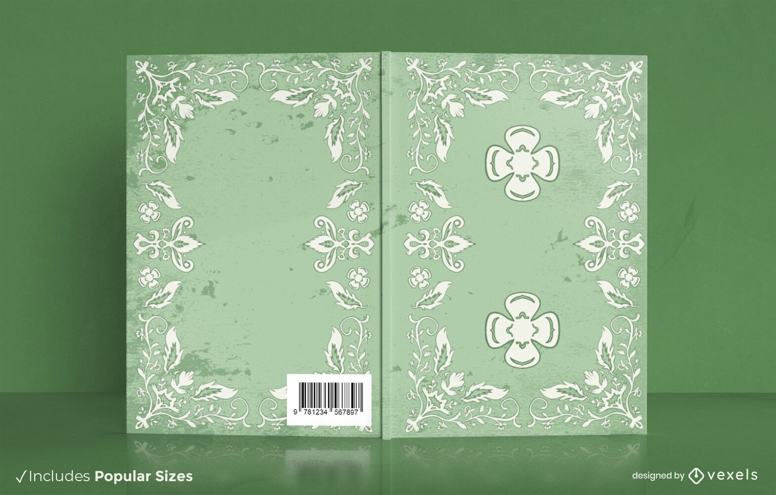 Design de capa de livro de trevo de quatro folhas e plantas