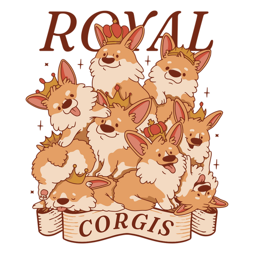 Königliche Corgis PNG-Design