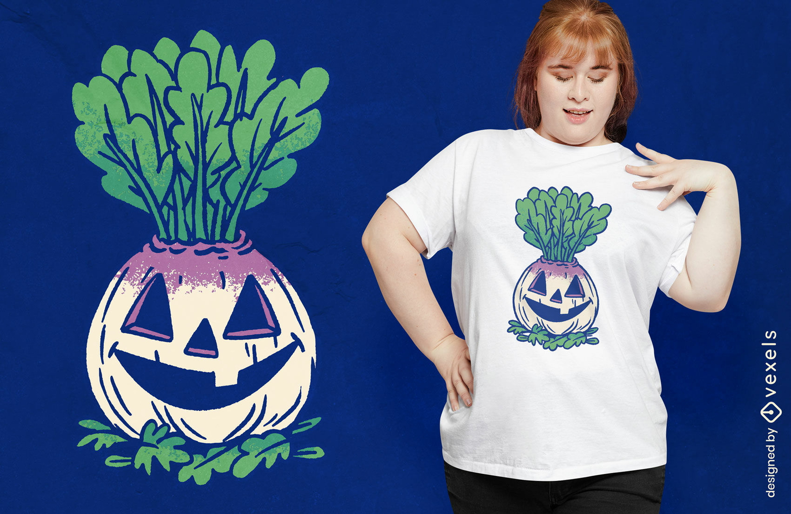 Diseño de camiseta de halloween de nabo jack o lantern