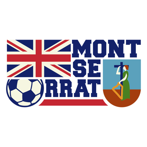 Fußballaufkleber mit Anspielung auf Montserrat PNG-Design