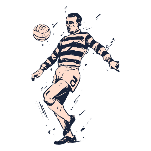 Jugador de fútbol en movimiento Diseño PNG