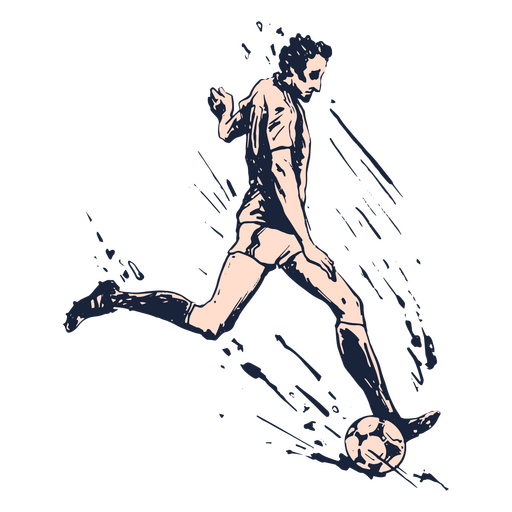 Soccer player getting set to strike the ball PNG Design