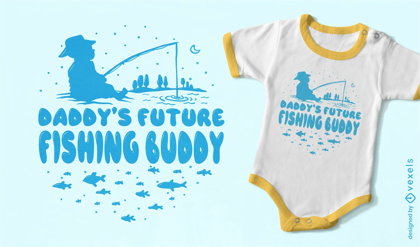 Design de camiseta de pai de pesca de beb?