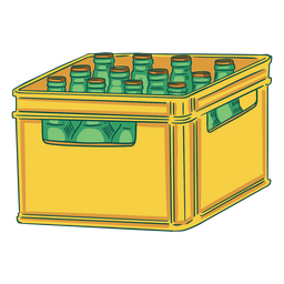 Yellow Bottle Crate With Beer Bottles PNG Images & PSDs for