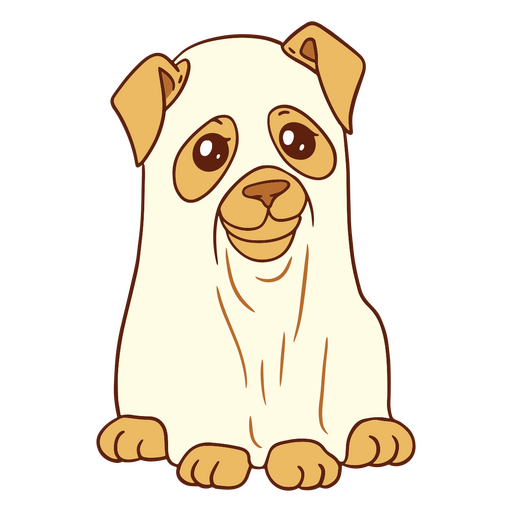 Cachorro fofo vestido com um lençol como uma figura fantasmagórica Desenho PNG