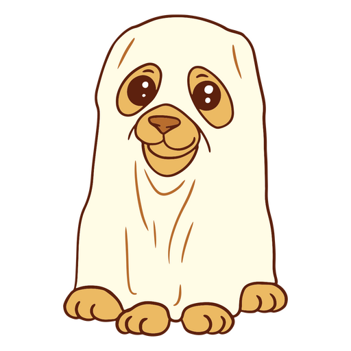 Lindo y fantasmal perro disfrazado de sábana Diseño PNG