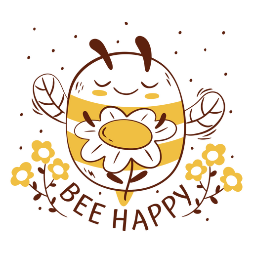 Bee happy wordplay PNG Design