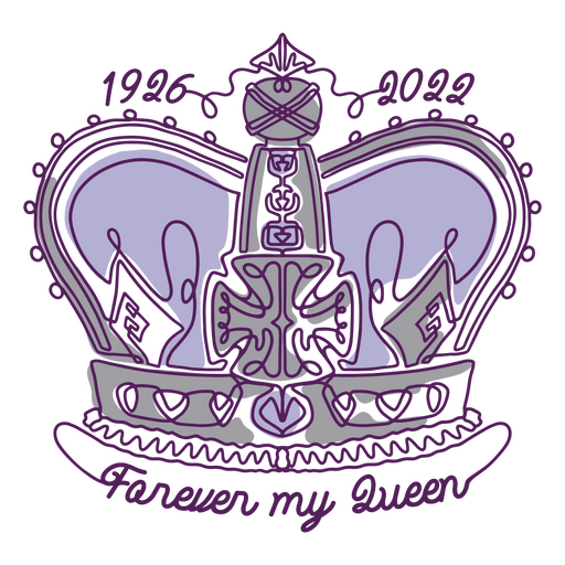 Crown design to commemorate Queen Elizabeth II PNG Design