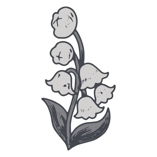Design monocromático de tulipas cativantes Desenho PNG