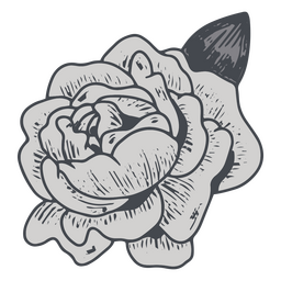 Prächtiges einfarbiges Rosendesign PNG-Design