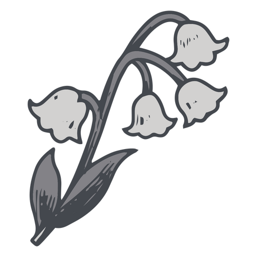 Design monocromático de tulipas Desenho PNG