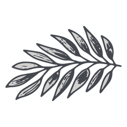 Leaves on a branch monochromatic design PNG Design
