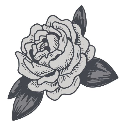 Isolated rose monochromatic design PNG Design