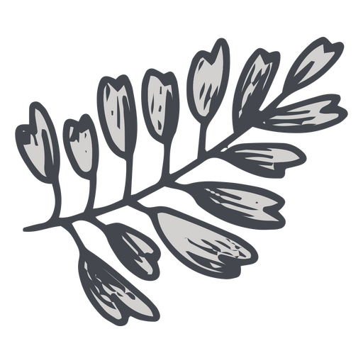 Diseño monocromático de rama de árbol. Diseño PNG