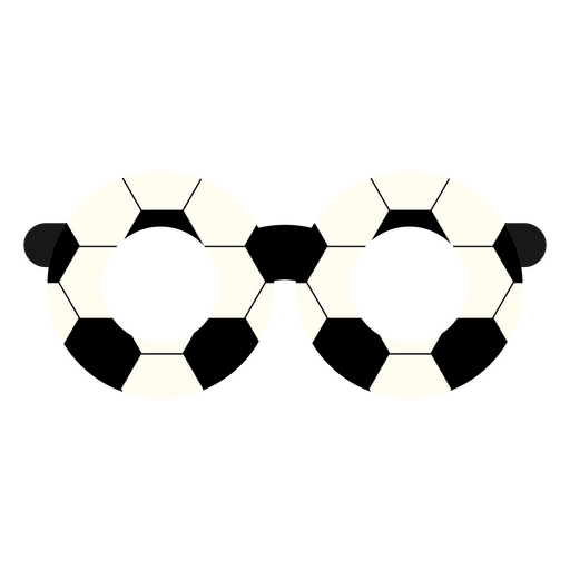Soccer ball-shaped eyeglasses PNG Design