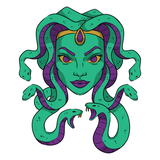 Medusa staring fixedly PNG Design