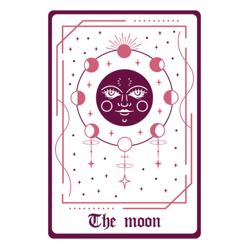 The Moon in a tarot card PNG Design
