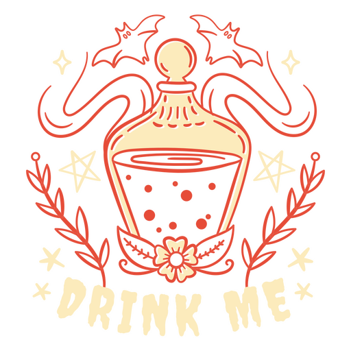 Makaberes Flaschendesign mit dem Satz Drink me PNG-Design