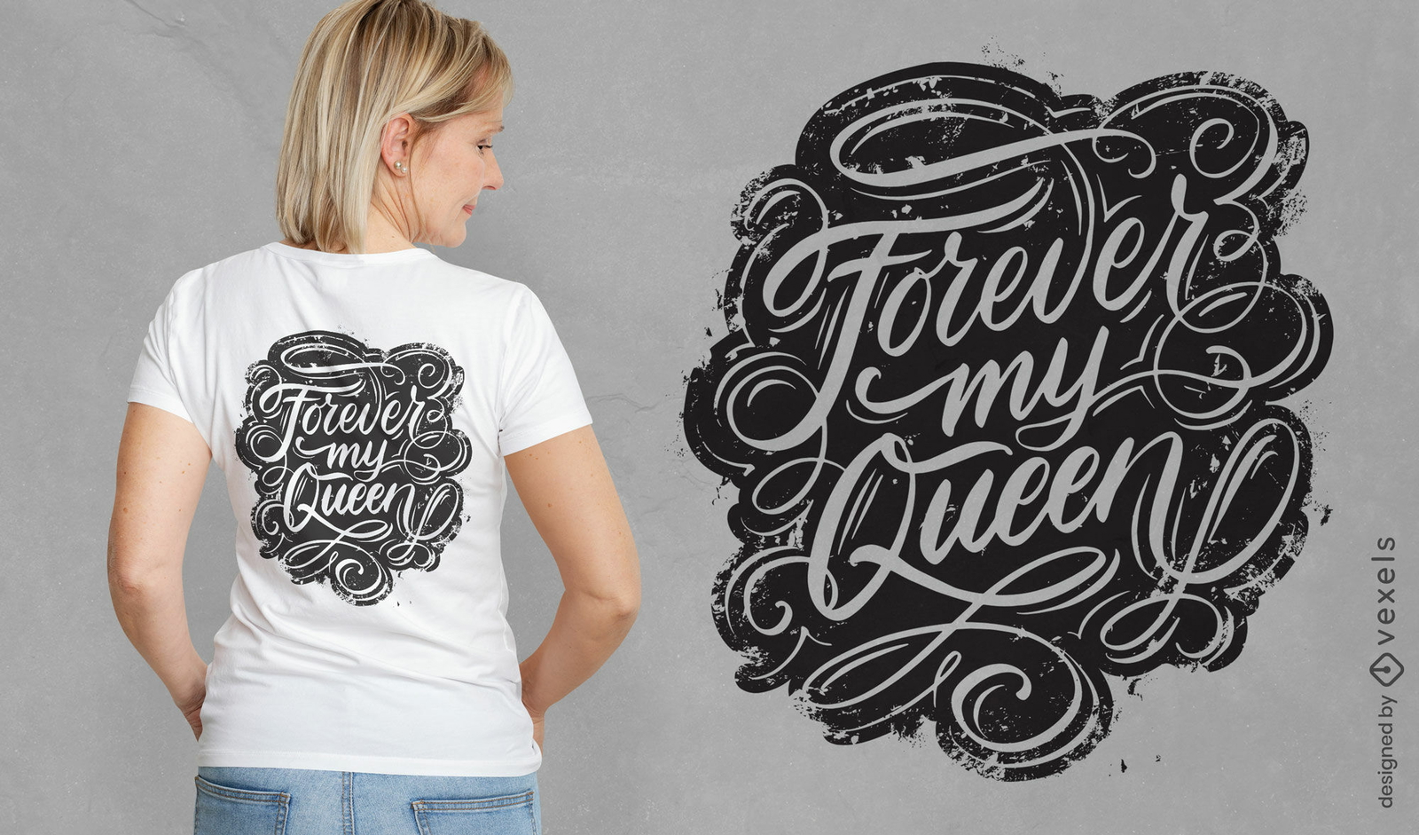 Diseño de camiseta con letras Queen forever