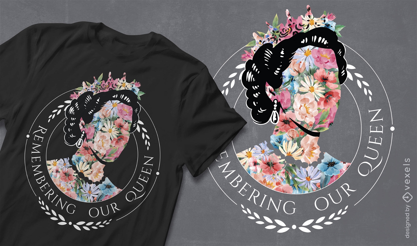 Königin aus Blumen-T-Shirt-Design