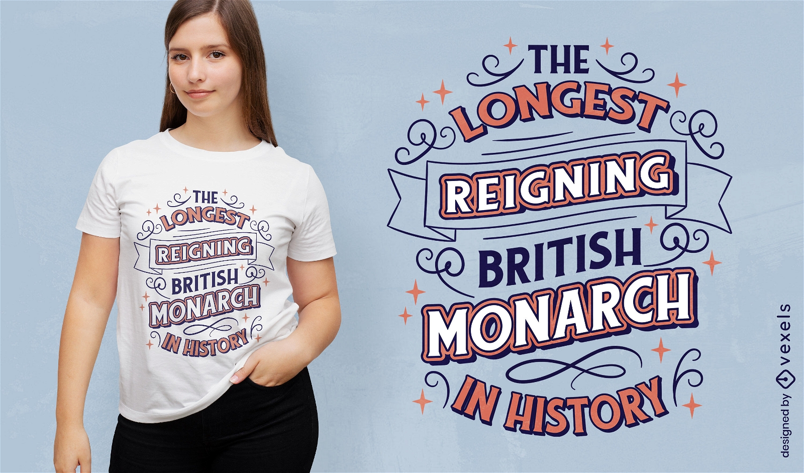 Design de camiseta com cita??o da monarquia brit?nica