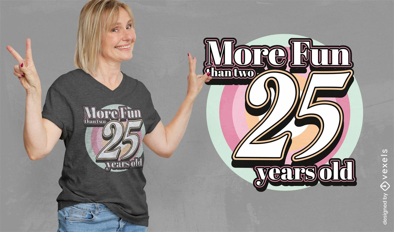 25 Jahre altes lustiges Abzeichen T-Shirt Design