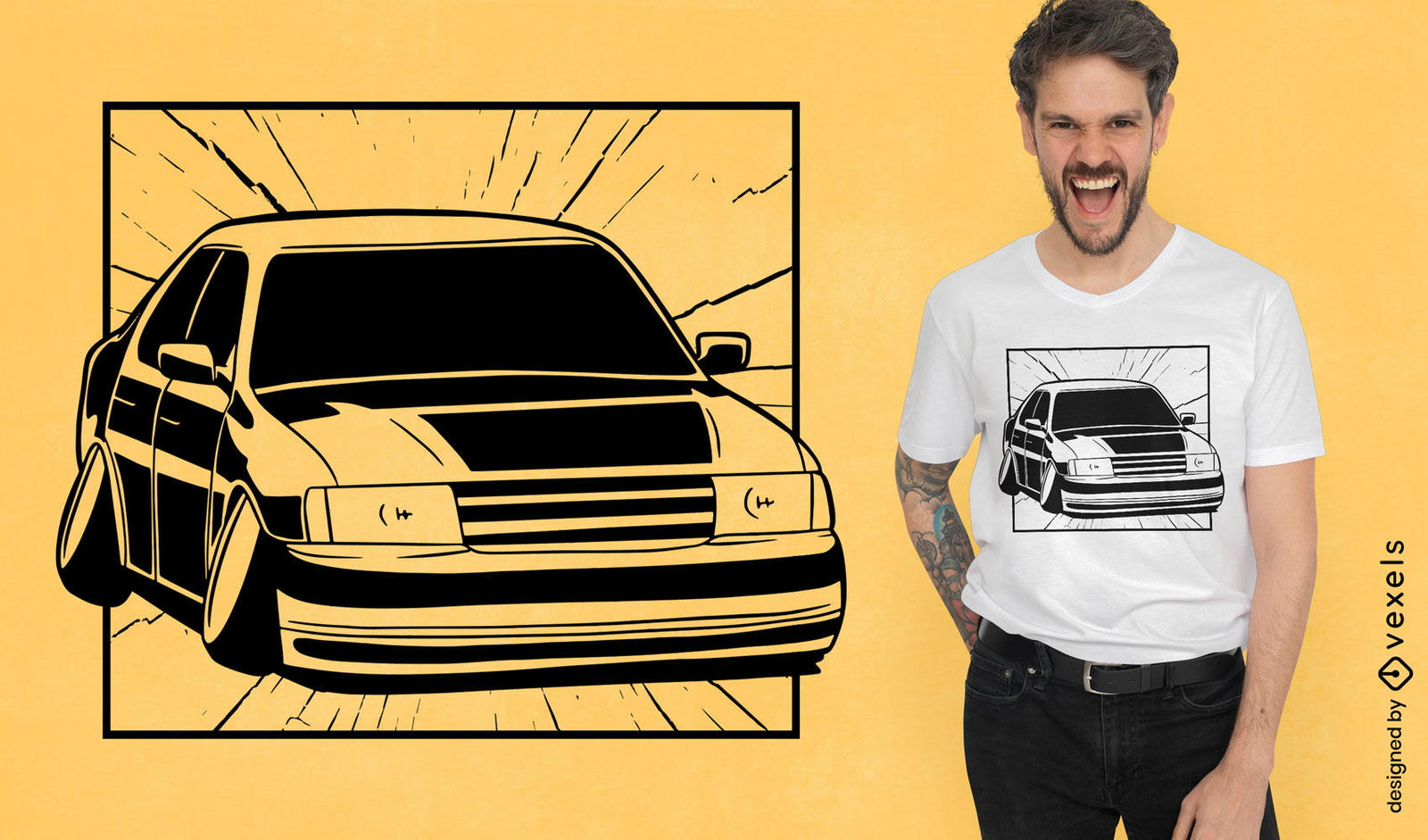 Diseño de camiseta de alto contraste de coche Drfiting