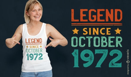 Legende seit Oktober Geburtstag T-Shirt Design für Erwachsene