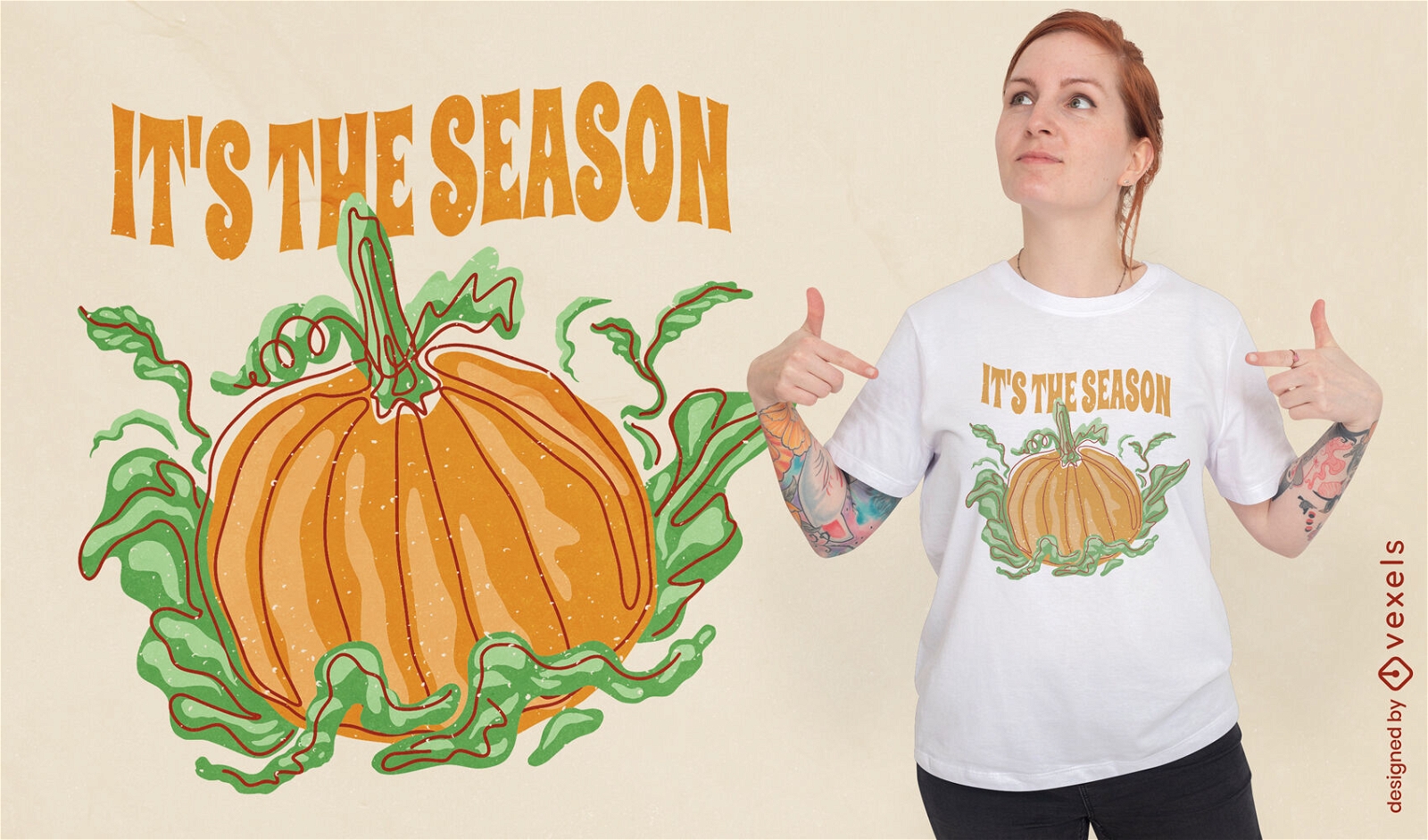 Pumpkin vegetable food t-shirt design