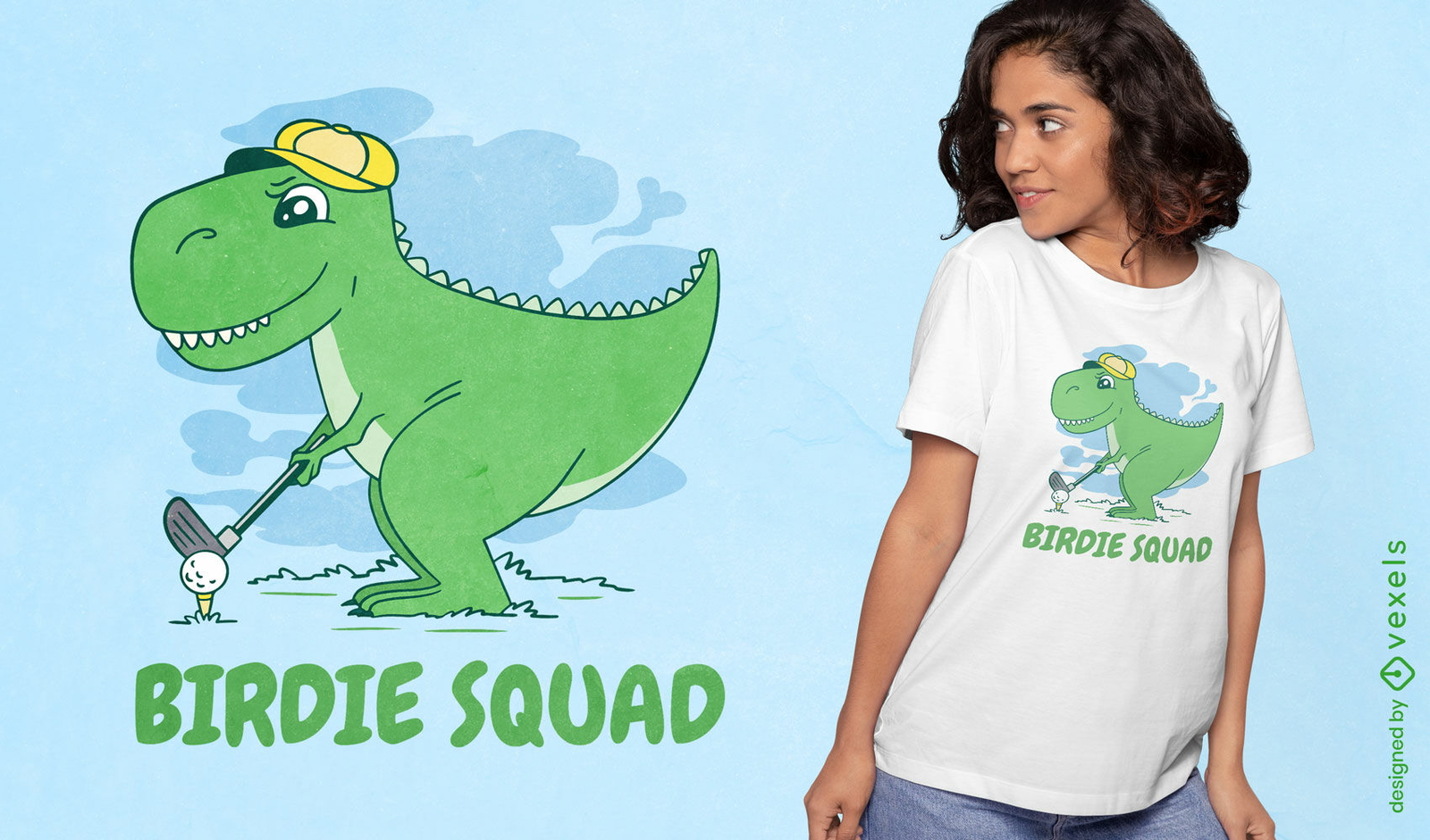 Design de camiseta de esquadrão de golfe t-rex