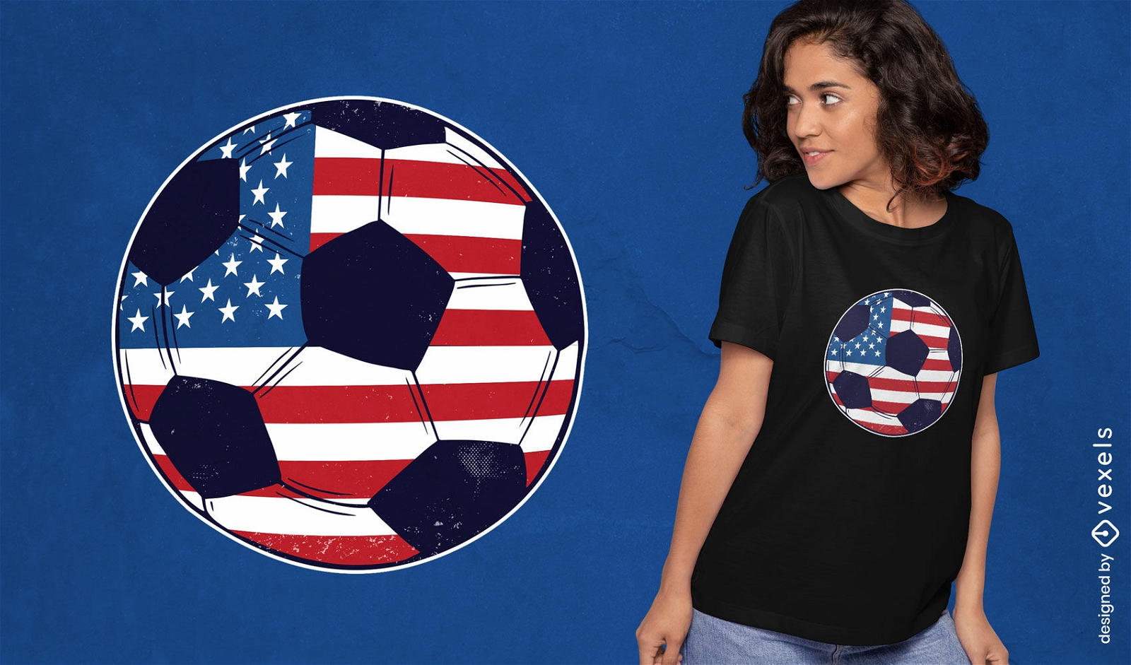 Design de camiseta de bola de futebol dos EUA