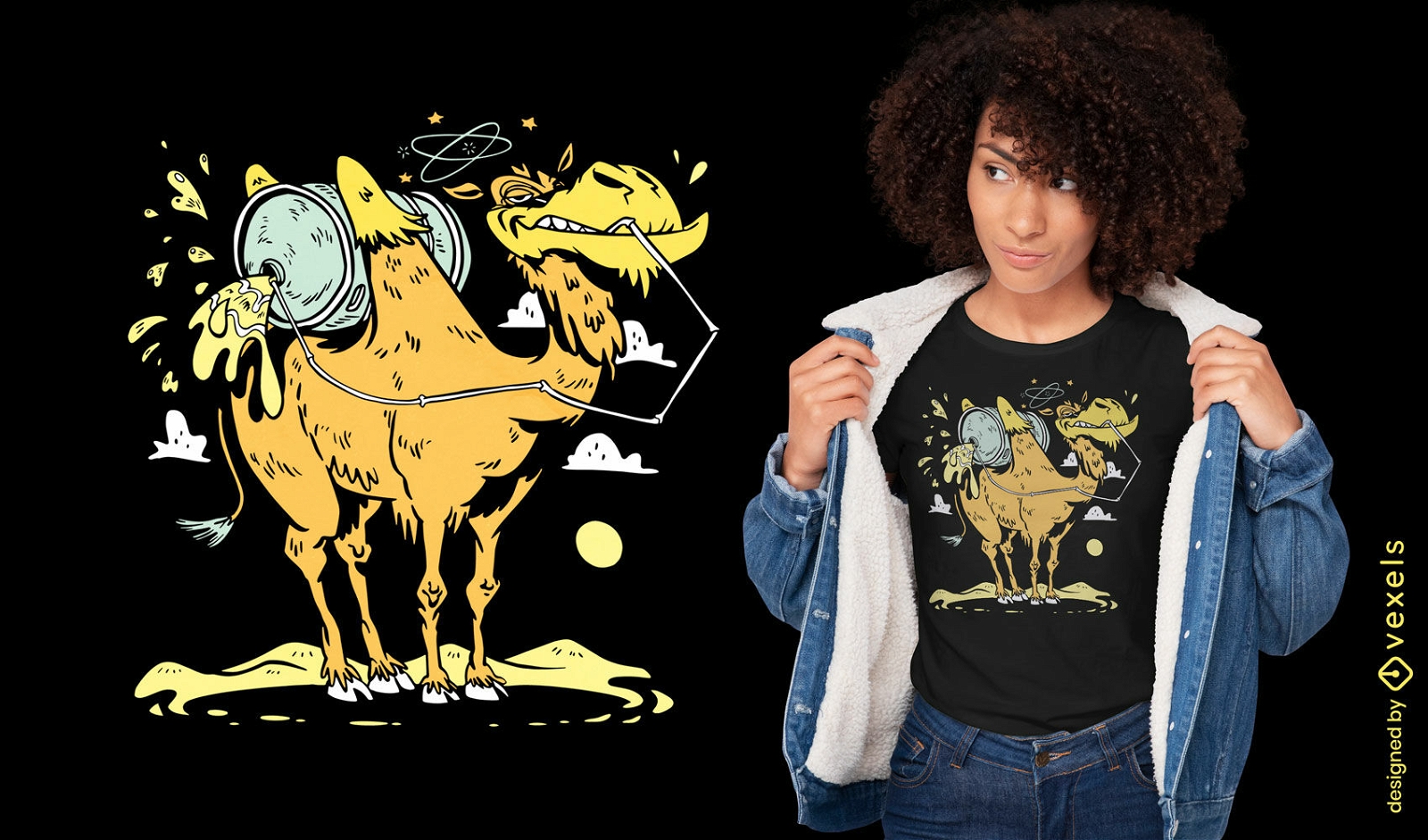 Design de camiseta engraçada de camelo de cerveja