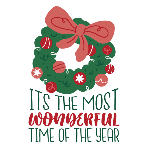 Christmas flat quote wonderful time PNG Design