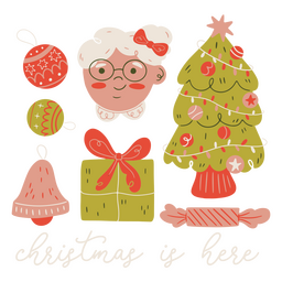 Weihnachten ist hier flaches Zitat PNG-Design