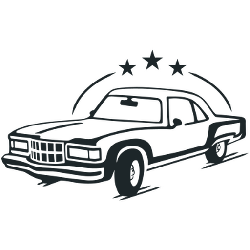 Car with three stars PNG Design