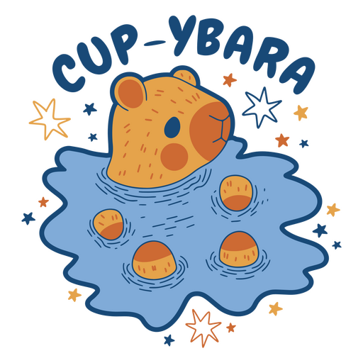 Cup-ybara Wortspiel PNG-Design